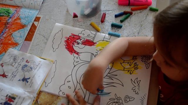 Ребенок 3 года| Читаем "Петух и краски" В. Сутеева