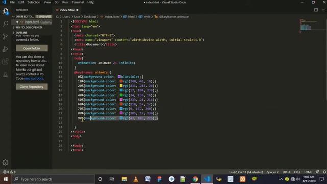 background color change rapidly with html and css and js | Coding With Laju