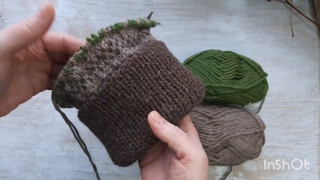 Мужская шапка жаккардом из дропс непал, схема и как вязала, вязовлог