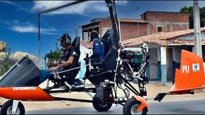 Бразилец построил вертолет из машин и велосипедов.mp4