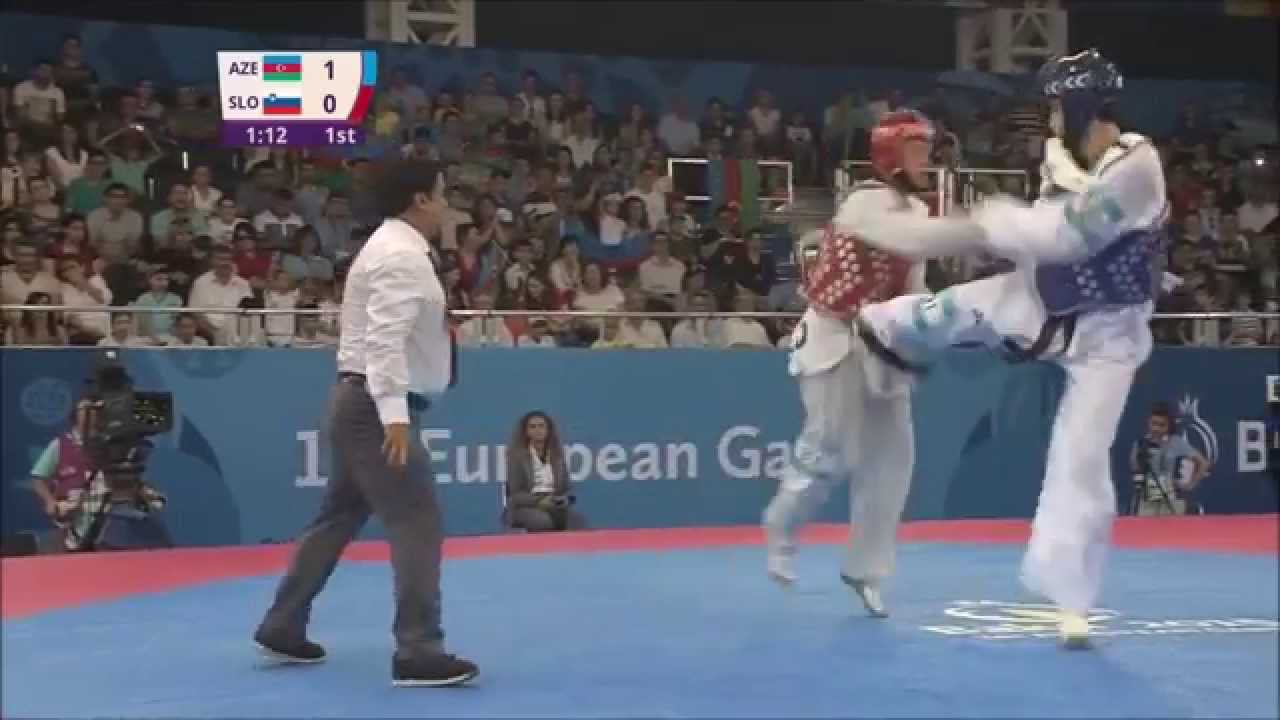 Taekwondo WTF. Baku 2015 European Games. Semifinal. M+80. Isaev-Trajkovic.