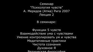 Семинар _Психология чувств_ 2. Осязание и стихия воздуха. Алексей Мередов