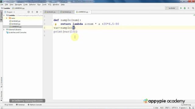 Lambda functions in return statement - Lesson 89