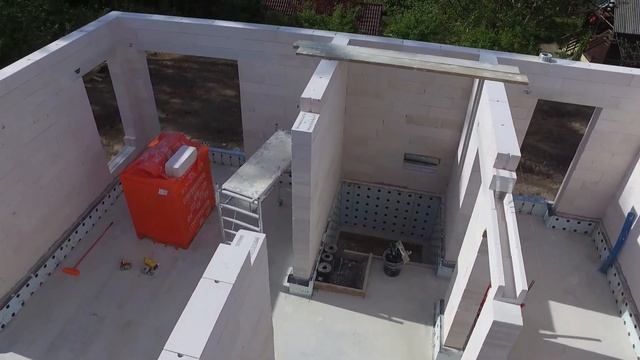 Газобетонный дом . Монолитное ребристое перекрытие. Начало смотреть онлайн