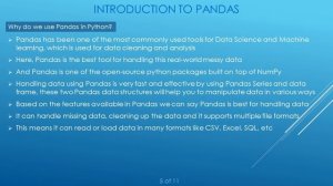 Introduction to Pandas | What is Pandas? | Features | Applications of Pandas | Pros & cons of Panda