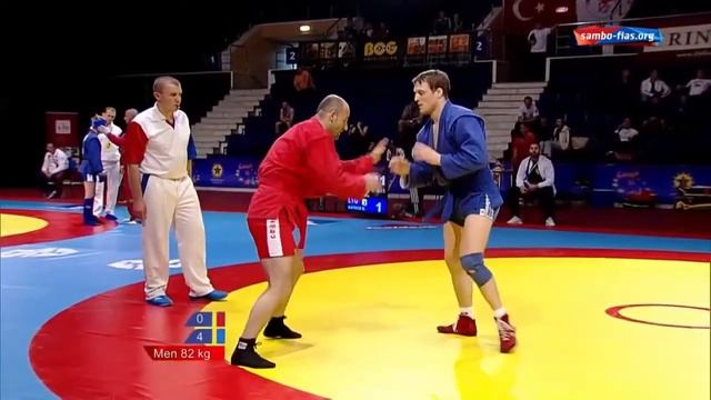 82 kg. Xhemail Idrizi (MKD) vs Aleksei Kharitonov (RUS), European Sambo Championship 2014, Buchares смотреть онлайн