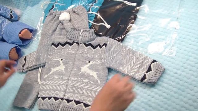 Вязаный костюм "Олени" 3 предмета на ребёнка от 6 до 9 месяцев, производство МоёДитё смотреть онлайн