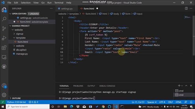 Create Your First Django Project in Python | Django Tutorial