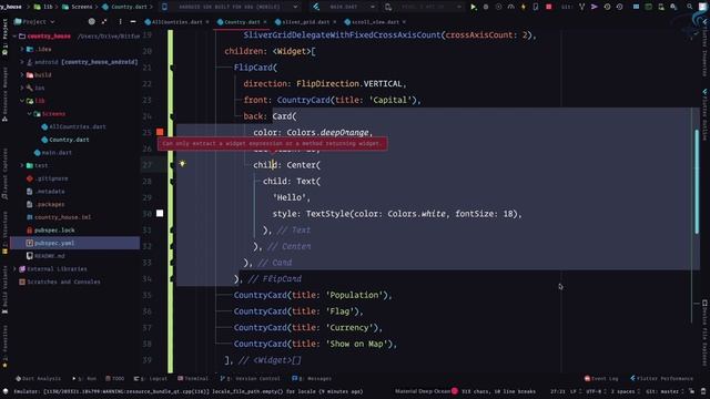 15 Flutter Flip Card Animation, show country details