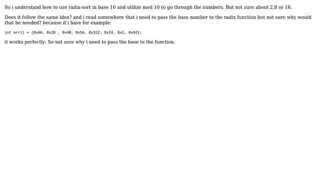 radix-sort with different bases
