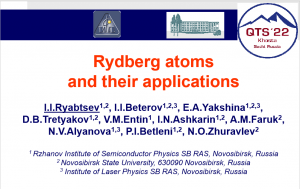 Igor Ryabtsev - Rydberg atom and their applications
