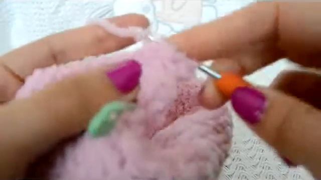 Шапка  Плюшевая шапка с ушками  Вяжем крючком шапку
