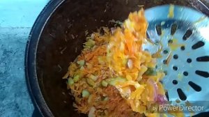 Солянка из капусты с говядиной в казане на печке