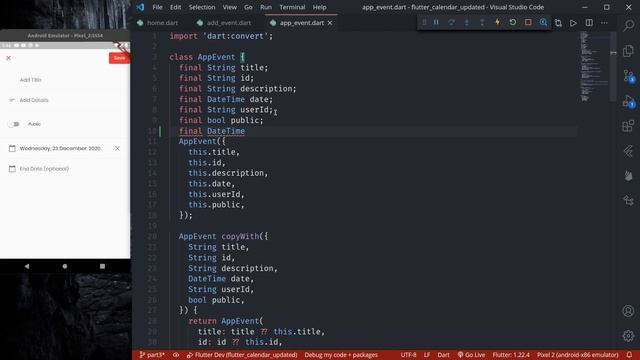 [3] @flutterdev Calendar - Firestore Query Optimization, events with start date and end date