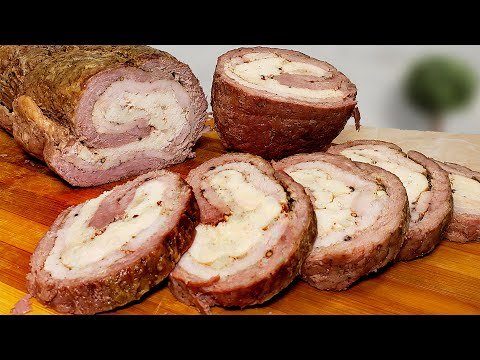 Рецепт мясного рулета. Три вида мяса.