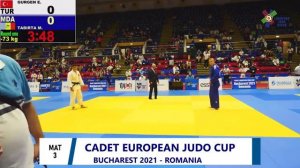 73/15  GURGEN  Erman (TUR) – TABIRTA Marius (MDA) * Cadet European Judo Cup Bucharest Romania 2021.