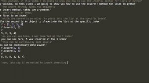 Insert() method for Python Lists