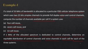 Cellular System Numerical Example-1 Find Control Channel and Voice Channel