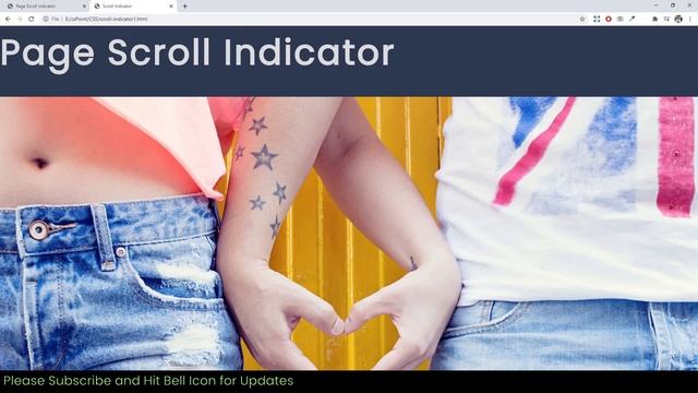 Page Scroll Indicator using HTML CSS and Javascript | csPoint website designing tutorials