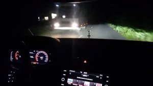 Как светят светодиодные фары LED Mid на фольксваген тигуан.