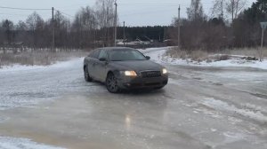 Audi A6 Quattro зимой на льду в -27°C.mp4