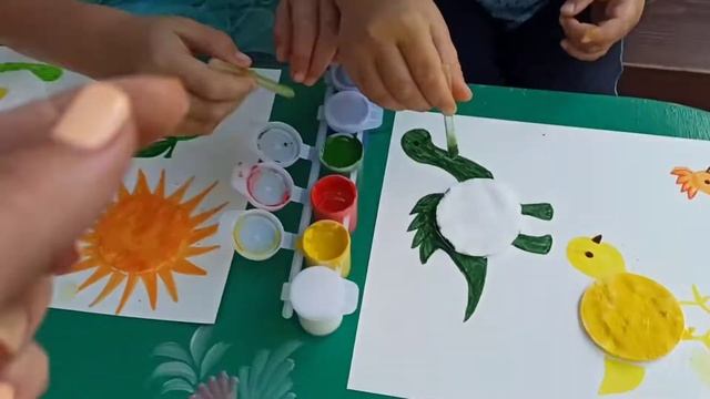 Домашняя раскраска из ватных дисков. смотреть онлайн