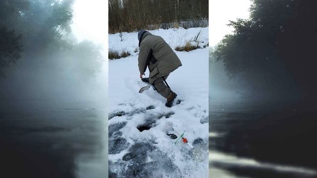 Зимняя рыбалка в Рыбном. (Ловля форели)