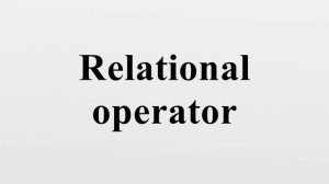 Relational operator