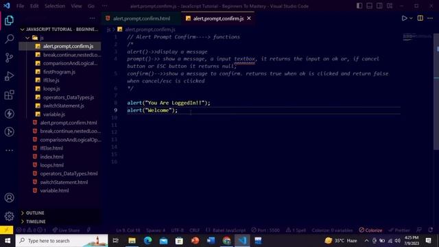 Javascript Tutorial: Mastering Alert, Prompt, and Confirm Functions in Javascript | Web Development
