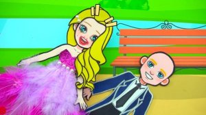 Бумажные Куклы Одеваются - Розовый Макияж Барби И Платье Из Бумаги Арт - Barbie Story & Crafts