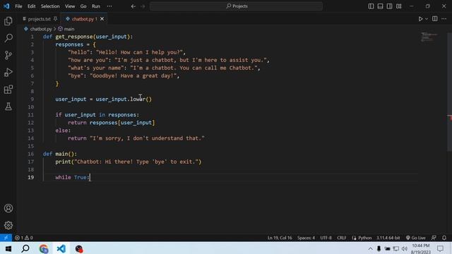 Python Program to create a Chat Bot Response System | Complete Beginner Tutorial смотреть онлайн