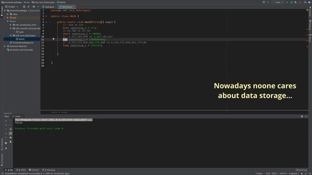 Java Data Types Part 2 (declaring variables) in English