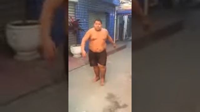 Fat man dancer