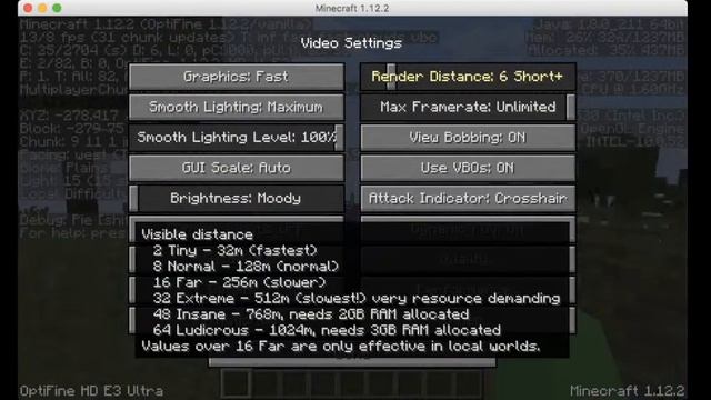 Minecraft test Intel Core i5 2467M  2GB RAM MacBook Air