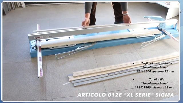 Cięcie płytki porcelanosa bone o długości 180 cm i grubości 12 mm za pomocą urządzenia SIGMA XL смотреть онлайн