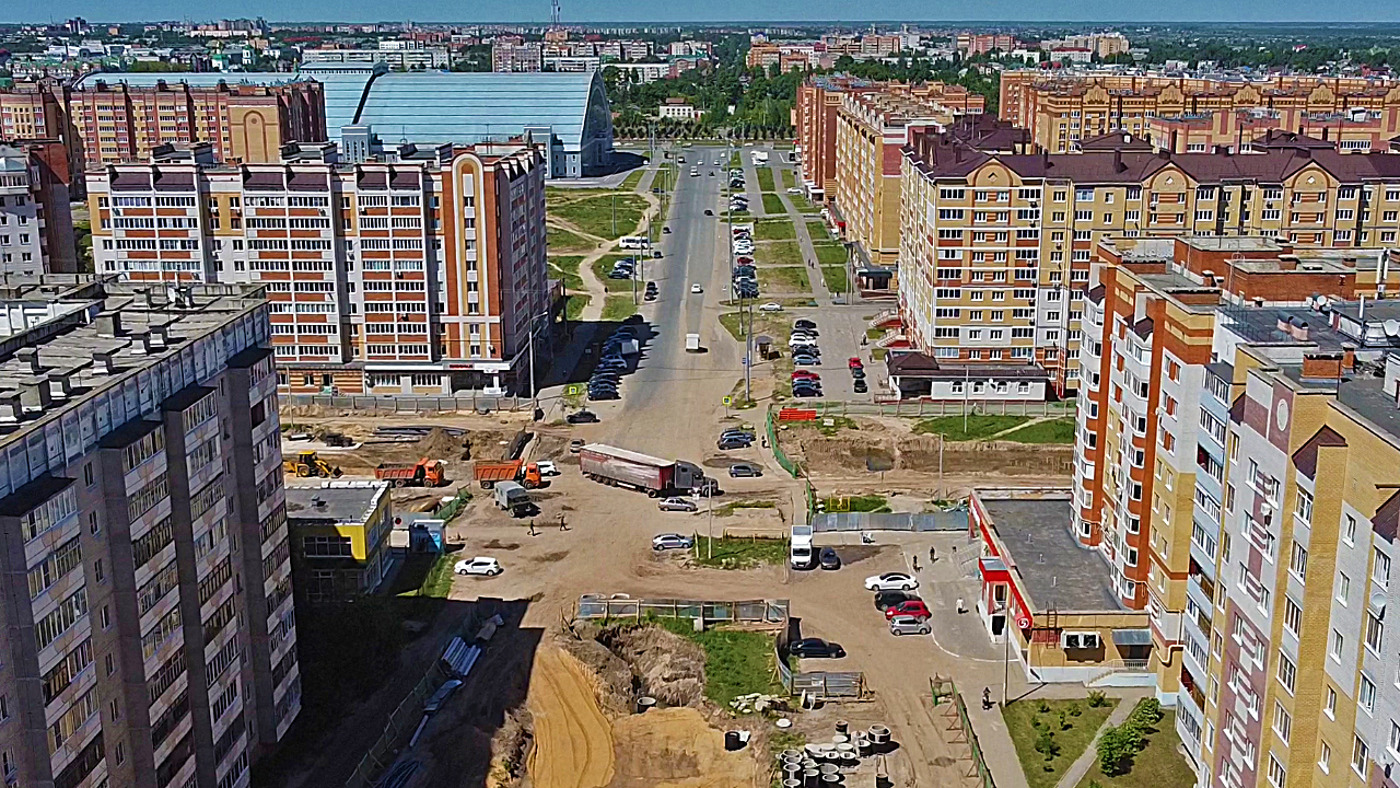 Строительство бульвара Ураева и улицы Петрова в Йошкар-Оле | Май 2021 г. | Республика Марий Эл