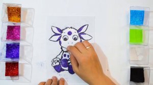 ЛУНТИК раскраска блёстками/GLITTER / Учим цвета /Раскраски для детей