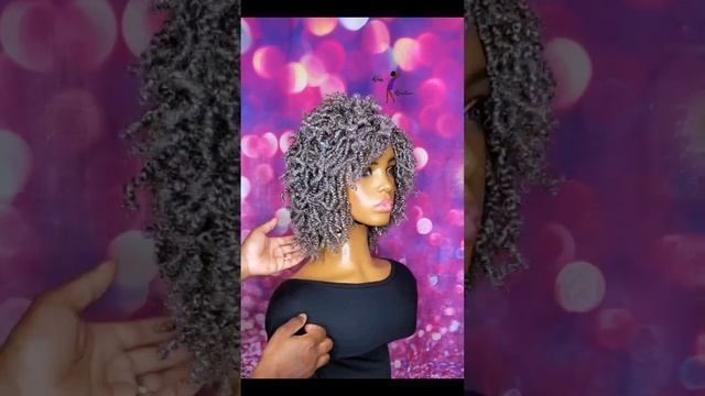 Grey Mini Twist Crochet Wig| Lynnskinkykreations