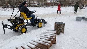 Трактор Тандем ПМ - 06 на широких колесах 19*7-8 с отвалом снежный ТИП 2, производство завод ЦЕЛИНА