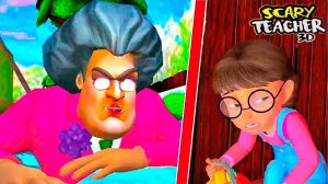 БАБКА МИСС ТИ стала ХЕРОБРИНОМ - Scary Teacher 3D ПОХОЖАЯ Игра на Hello Neighbor