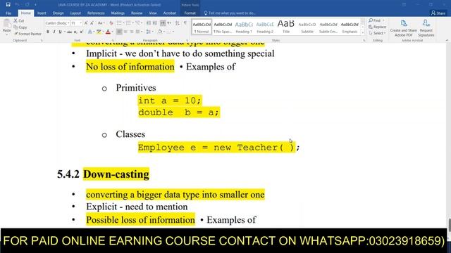 Type Casting In Java | Upcasting Downcasting In Java | Primitive Type Casting In Java Lecture 3