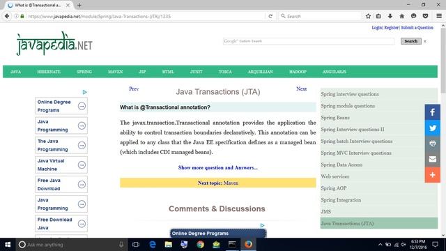 What is @Transactional annotation?
| javapedia.net смотреть онлайн