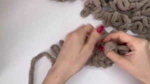 Плед из Alize Puffy. Узор «Плетенка"