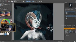 Coloring my Traditional Sketch in Krita (Stream VOD)