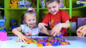 SUPER GROSS! SUPER GOOEY! Giant Noise Putty Slime - Yaroslava & Little Boy Видео для детей Tiki Tak