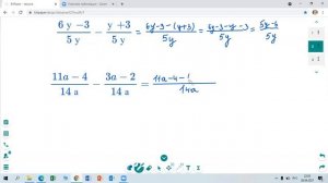 урок №65 Сложение и вычитание алгебраических дробей с одинаковыми знаменателями 7 класс