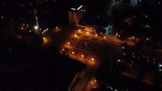 Мелитополь с высоты. Ночной город. Центр. Dji Mavic Mini.