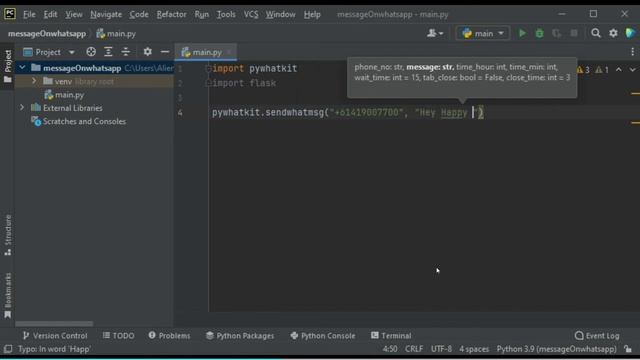 Messages on WhatsApp with a Python Script