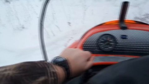 Обзор снегохода Тайга 500. Разгон.