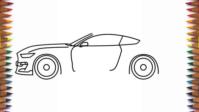 How to draw Ford Mustang Shelby GT350 2020 - Как нарисовать Форд Мустанг Шелби GT350 смотреть онлайн